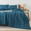 Andency Teal Tufted Comforter Set King(104x90Inch), 3 Pieces(1 Boho Comforter,