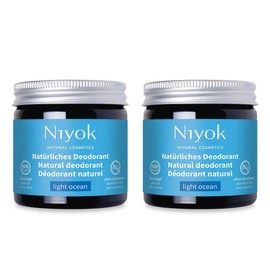 Niyok Natural Cosmetics, 2-in-1 Aluminum Free Natural Deodorant and Antiperspirant, Light Ocean, 40 ml, 2-Pack