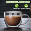 Hlukana Double Walled Glass Coffee Mugs Set of 2, 8