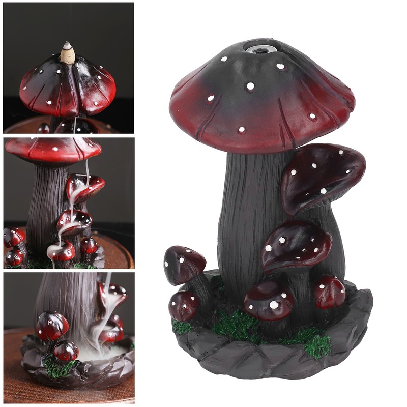 Mushroom Backflow Incense Burners Handcrafted Exquisite Details Resin Backflow Incense