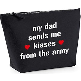 Hippowarehouse My dad sends me kisses from the army printed make up cosmetic wash bag 18x19x9cm