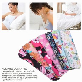 7 piezas de toallas sanitarias de tela reutilizables, almohadillas menstruales de tela de bamb lavables, servilletas de tela para mujer, almohadillas 