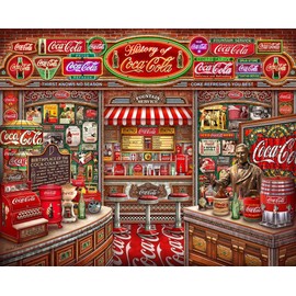 Springbok's History of Coca Cola 2000 Piece Puzzle for Adults is a Tribute to The Iconic Brand of Coca Cola Featuring Classic Ads and Memorobilia