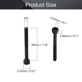 MroMax 50Pcs M3 x 30mm Socket Head Cap Screw Bolts, Grade 12.9 Alloy Steel, Black Oxide Finish, Metric Allen Hex Drive, Partially Thread, for Use in Various DIY Projects