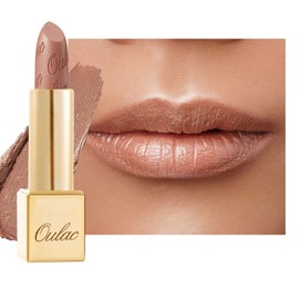 OULAC Metallic Shine Lipstick, Velvety Texture With Glossy Opaque Finish, Apply Once and Lasts All Day, 4.3 grams / 0.15 ounces, Sahara Gold (10)