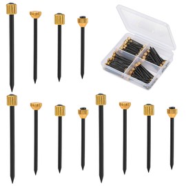 120 Pcs Nails for Hanging Pictures, 4 Styles Brass Head Picture Nails,Brass Wall Pins ,Picture Hanging Nails for Wood Wall Drywall Hanging Photo Mirrors Baskets