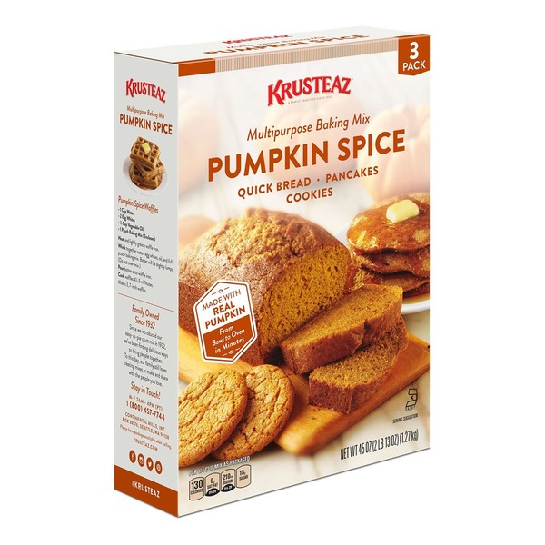 Krusteaz Pumpkin Spice - 3 (15 oz) Pack Box Multipurpose