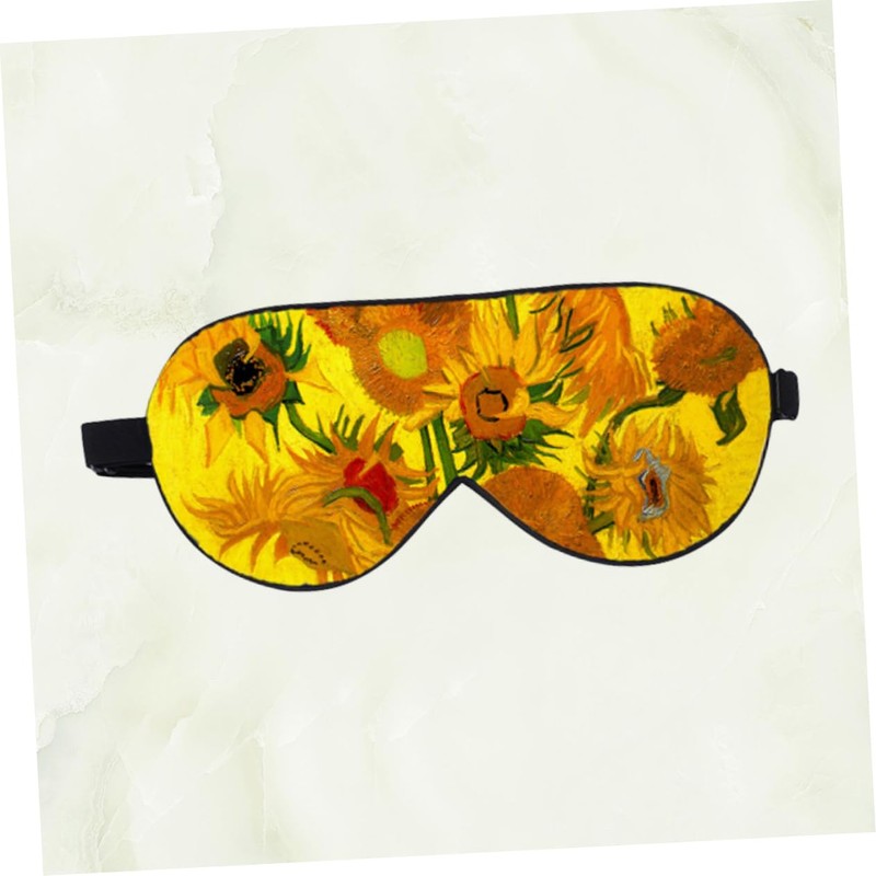 KOMBIUDA Sunflower Pattern Double Layers Silk Eye Mask Creative Eyepatch