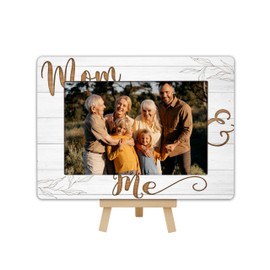 DETIHO Mom & Me Picture Frame, Mommy And Me Gifts, Mothers Day Birthday Gifts from Daughter Son, Wood 4x6 Photo Frames With Easel for Tabletop Display-F01