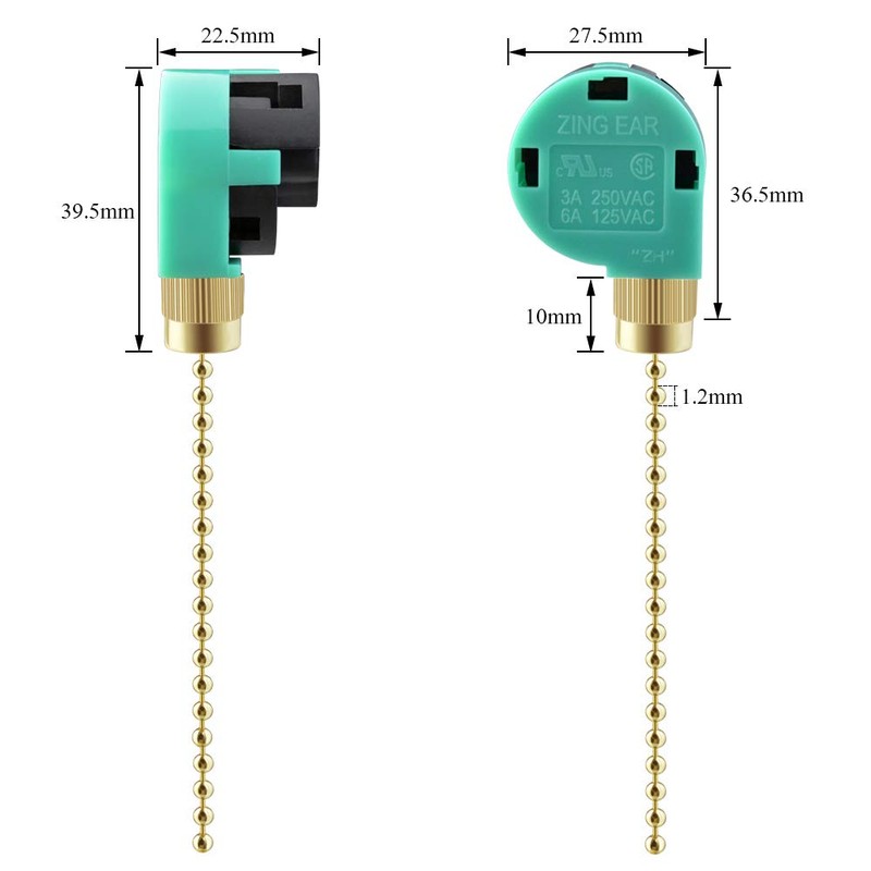 Topbuti 3 Pack Ceiling Fan Switch 3 Speed 4 Wire
