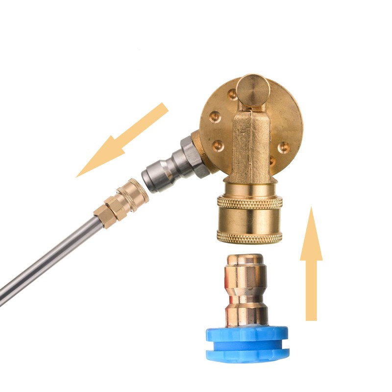 FIXFANS Pressure Washer Pivoting Coupler, 1/4” Quick Connect Gutter Cleaner