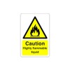 Caution highly flammable liquid sign- 3mm Aluminum Dibond high-visibility and