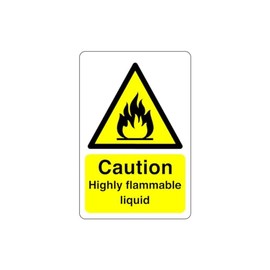 Caution highly flammable liquid sign- 3mm Aluminum Dibond high-visibility and durability for indoor/outdoor usage (300mm x 200mm) Ensures Safety Within 7m Viewing Distance.