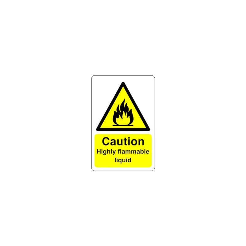 Caution highly flammable liquid sign- 3mm Aluminum Dibond high-visibility and
