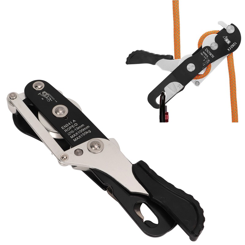 Manual Climbing Descender Aluminum Alloy Self Locking Downhill Device for