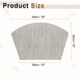 sourcing map 4pcs Wedge Placemats 18" x 12" Woven Vinyl Round Table Placemats Non Slip Heat Resistant Kitchen Table Mats for Outdoor Indoor Party Family Holiday, Silver