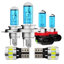 ZPXGIZT Light Bulbs Fit For Toyota Yaris 2006-2014, High Performance Halogen Headlight Bulb And License Plate Lights Combo, 9003 H11 High Low Beam Fog Lights, 6000K White Light, Pack of 6