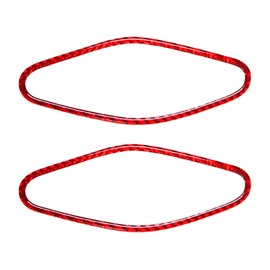 BLAKAYA Compatible with Ford Mustang 2024 2025 Carbon Fiber A-Pillar Audio Loudspeaker Ring Trim Cover Sticker Accessories (2PC Red
