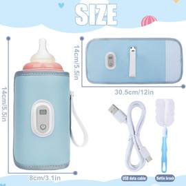 Portable USB Baby Bottle Warmer, Bottle Warmer Baby with LCD Display, Temperature Portable Bottle Warmer, USB Charging Bottle Warmer, Bottle Warmer on the Go Suitable for All Bottles