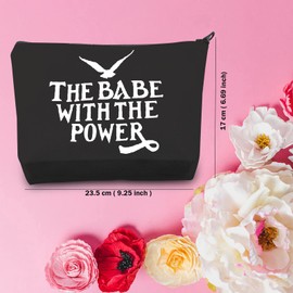 TSOTMO Quote Cosmetic Bag Galentine's Gift Empowering Makeup Bag Feminist Gift The Babe with The Power (C.Power BLK)