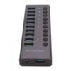 10 Port USB3.0 Hub Splitter Independent Power Supply Charging Data