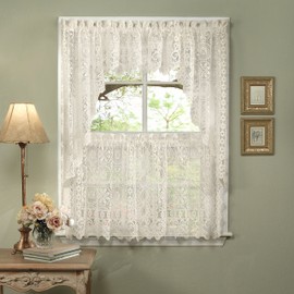 Sweet Home Collection 5 Pc Kitchen Curtain Set, Swag Pair, Valance, Choice of 24" or 36" Tier Pair