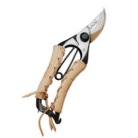 Mikikajiyamura TS096 A-Type Pruning Shears, 7-Inch Metal Stopper, Genuine Leather Roll