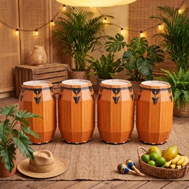 AceOrbit 4 Pcs Havana Night Party Decor, Basic, Light Brown