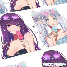 "Color POP" Frieren and Fern Bust Vinyl Automotive Decals / Car Sticker [Summer Edition] (UV and Water Resistant):_Fern