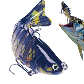 Fishing Hard Swim Bait,Hard Body Bass Fishing Swimming Bait - Professionals Freshwater Saltwater Perch Pike Angling Tool for Ponds, Streams, Lakes