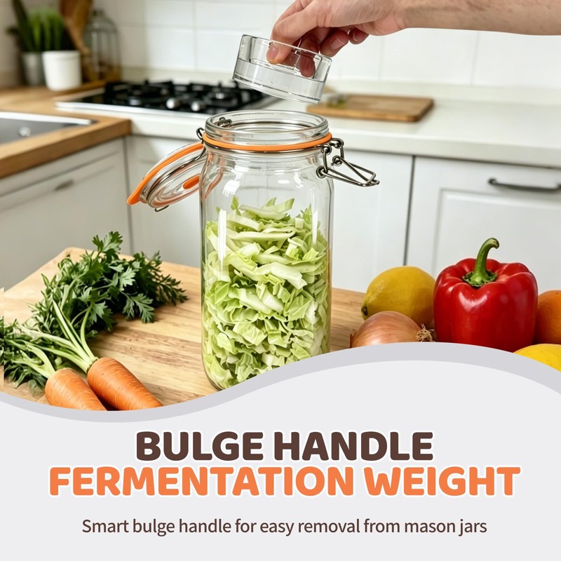 Fermentation Jar,2 Pack 64oz Glass Fermenting Kit with Fermenting Weights