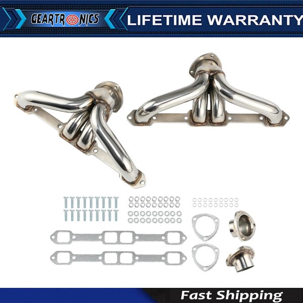 GEARZAAR Stainless Exhaust Headers Super Short Small Block For Chevy