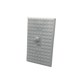 Designz3D Brick Wall Plate, Single Toggle Light Switch Cover for Kids Bedroom, Game Room, 1-Gang (White)