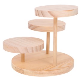 Hohopeti Jewelry Rack Craft Show Display Stands Wooden Shelf Table Stands for Display Three Tier Shelf Earring Display Stands for Selling Show Rack Wooden Wood Display Stand Shelf Display