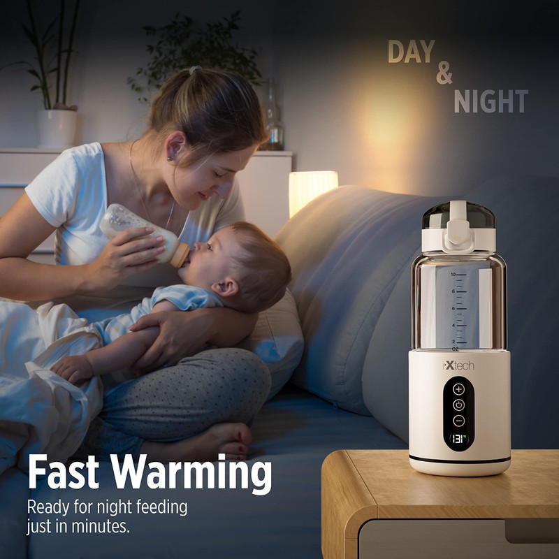 IXTECH Portable Water Warmer for Baby Formula, Milk Warmer for