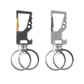 Ieron 2pcs Keychain Metal Keyring Bottle Opener Men'S Car Keychain Gift For Father Husband Boyfriend Guests (Black Gray And Silver)