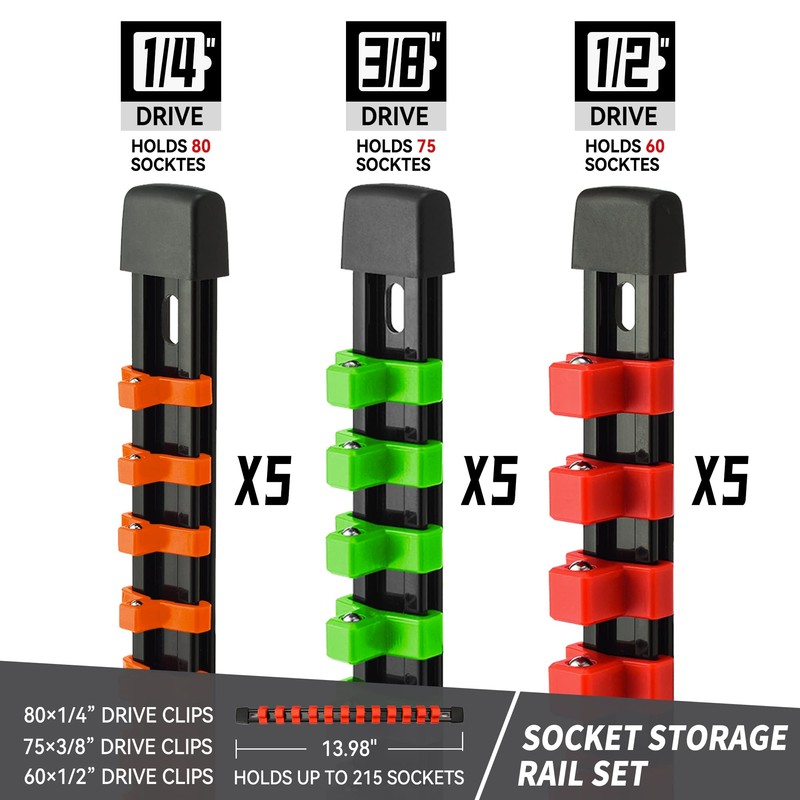 Reniteco Socket Organizer Drive ABS Tools - Socket Holder, Premium