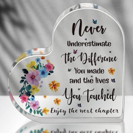 Retirement Gifts for Coworker Leaving Gifts Going Away Gift Retirement Gift Acrylic Keepsake for Colleagues Friends Retired Teachers Nurses Doctor Mom Retirees Boss Leader (5.1x5.1in)