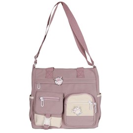 Crossbody Cute Bag for Teens Kawaii Messenger Purse Nylon Shoulder Bags - Color: Purple