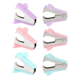 TDGBIH 6 PCS Staple Remover Robust Staple Puller Pinch Jaw Style Staple Remover Tool Staple Puller Removal Tool for Dress Up Home Office School Desk Accessories Gift (Pink, Green, Purple)