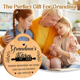 Grandma Gifts, Gifts for Grandma - Engraved Bamboo Cutting Board, Mothers Day Gifts for Grandma from Grandchildren Grandkids, Grandma Birthday Gifts, Presents for Grandma