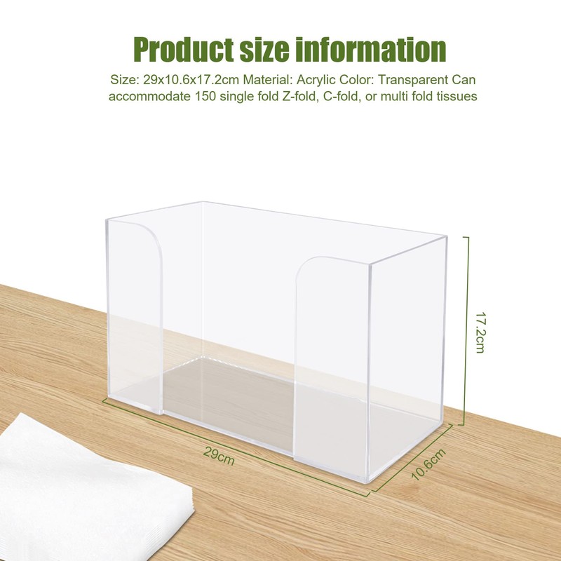 Clickinline Countertop Paper Towel Dispenser,Clear Guest Towel Napkin Holder, Suitable