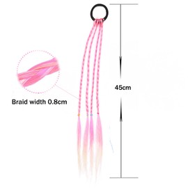 10Pcs Colorful Wig Braid Head Rope, Hair Strands Hairpieces, Girl Hair Braided Extension Accessories, Hair Tie Headdress with Elastic Rope Band, Gradient Colors Ponytail, Hairstyle Beauty Supplies