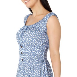 OSTOO Women's 2025 Summer Boho Floral Print Tiered Casual Flowy Long Maxi Dress(Blue,S)