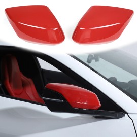 cartiangous Red Car Side Mirror Cover Caps Trim Fit For 2020-up Corvette C8 ABS