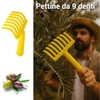 Crisalide - 5 Pieces Olive Rake Comb 9 Teeth Plastic