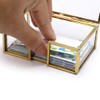 Hipiwe Glass Business Card Holder with Lid - Desktop Name