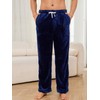 Vulcanodon Mens Plush Warm Pajama Pants, Fluffy Soft Fleece Sleep