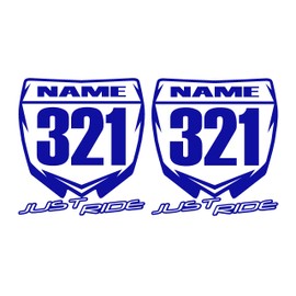 JUST RIDE Motocross Number Plate Replica Decal Stickers YZ