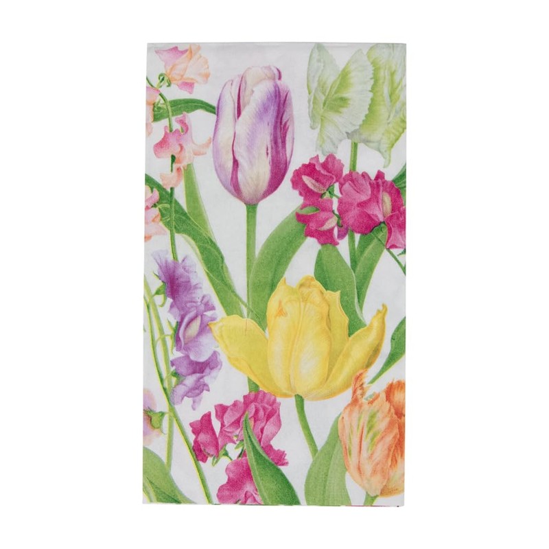 Caspari Spring Flower Show Guest Towel Napkins - 15 Per